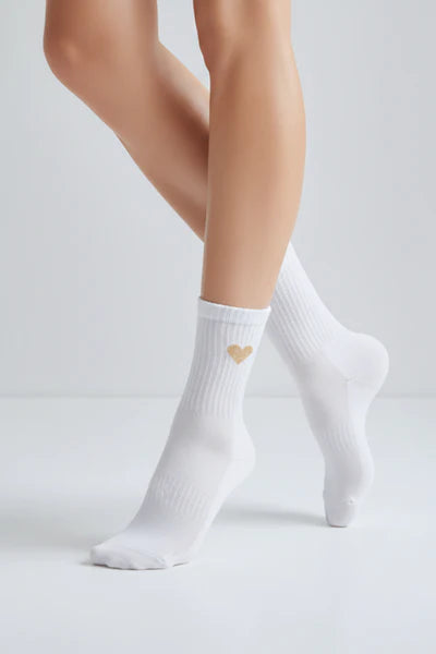 Dailysocks weiße Herzsocken